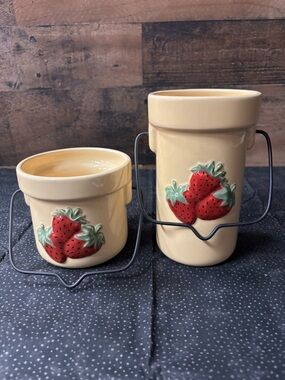 Yellow Ceramic Strawberry Canister Set
